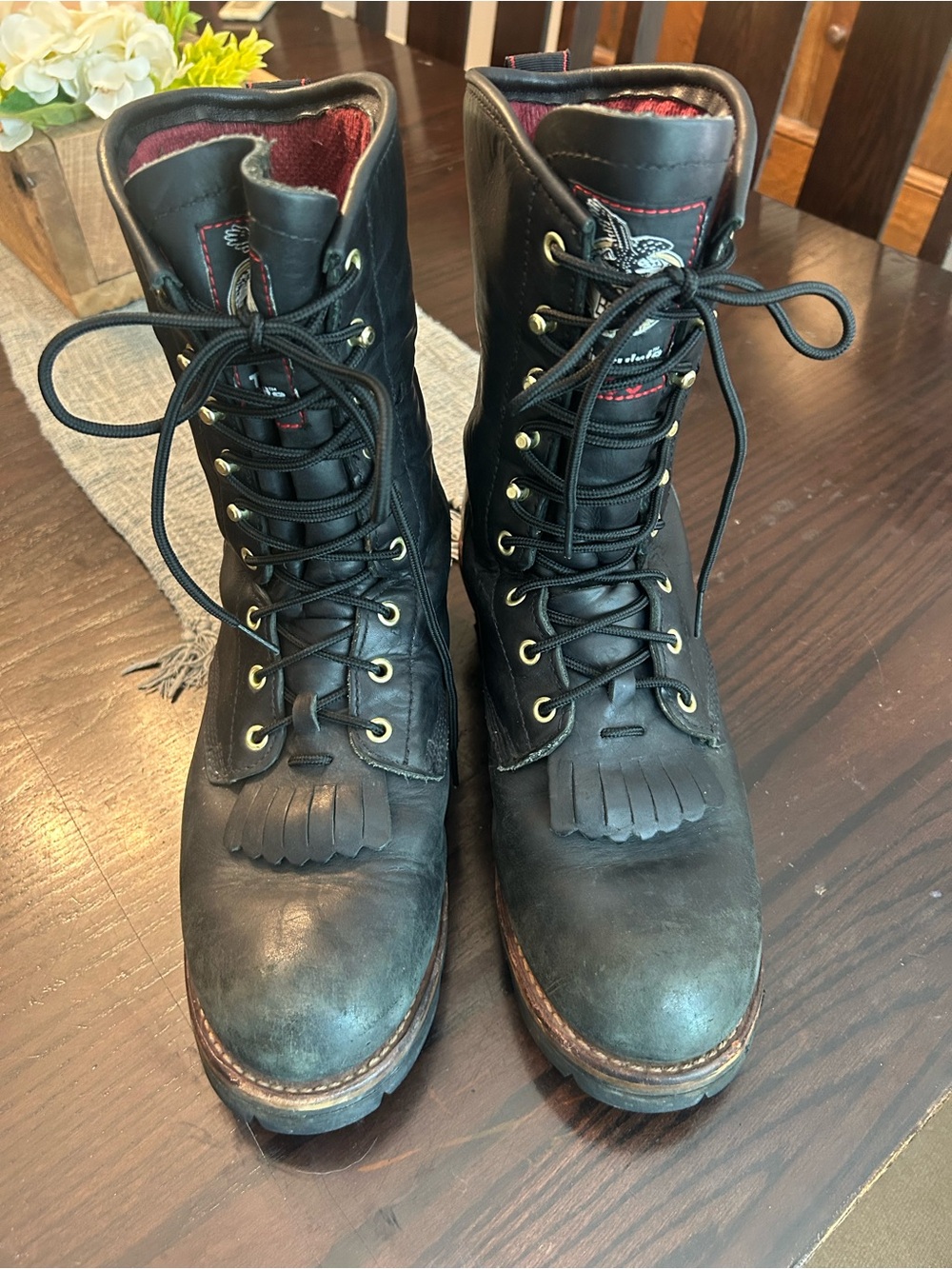 Georgia Boot Men 11M Black Leather Insulated Gore-Tex Work Boots Vibram Sole